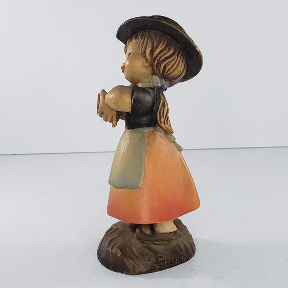 Anri Ferrandiz Wood Carved Girl Holding Heart Figurine Vintage *Chipped* - Picture 5 of 8